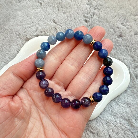 New Set of 3 Natural Semi-Precious Stones Bracelets - Picture 5 of 8